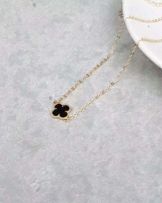 Black Clover Choker Necklace - Gold